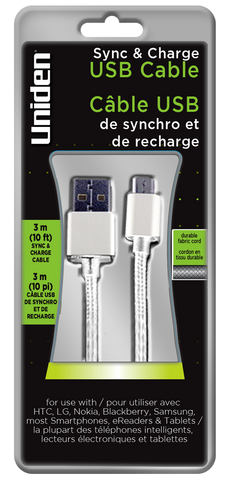 Uniden 10ft. Micro USB Sync & Charge Cable