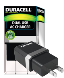 Duracell dual usb 2.1 amp wall charger cetl certified