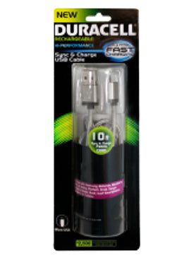 Duracell 10FT Fabric Micro USB Sync & Charger Cable with aluminum casing