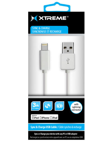 Xtreme 3FT Sync & Charge Lightning /USB Cable